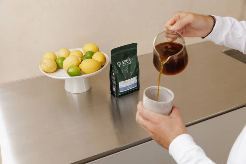 Pouring in of Filter Coffee Karibu 