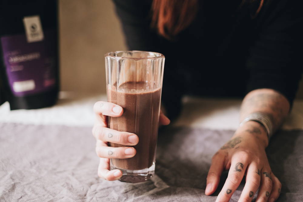 Bereit zum Genießen Der Kaffeesmoothie ist unwiderstehlich
