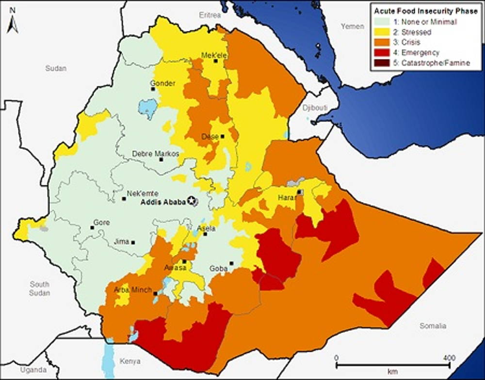 Phasen der Ernährungsunsicherheit in Äthiopien