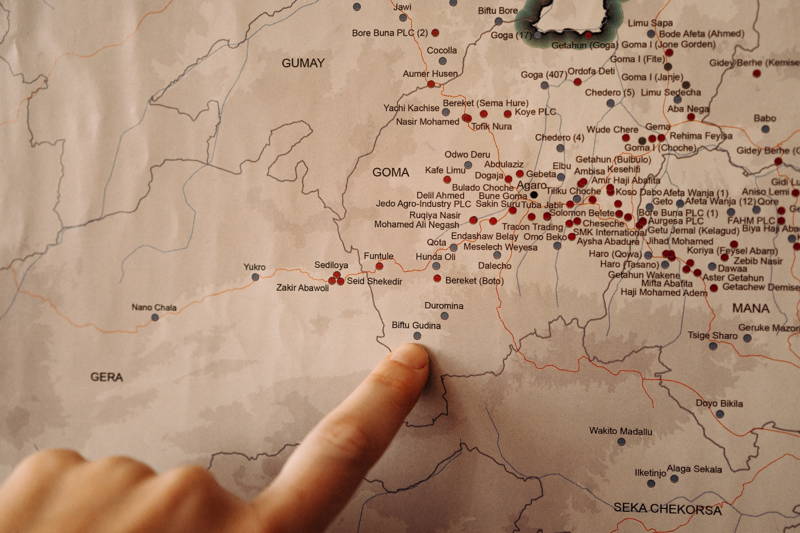 karte, äthiopien, projekte