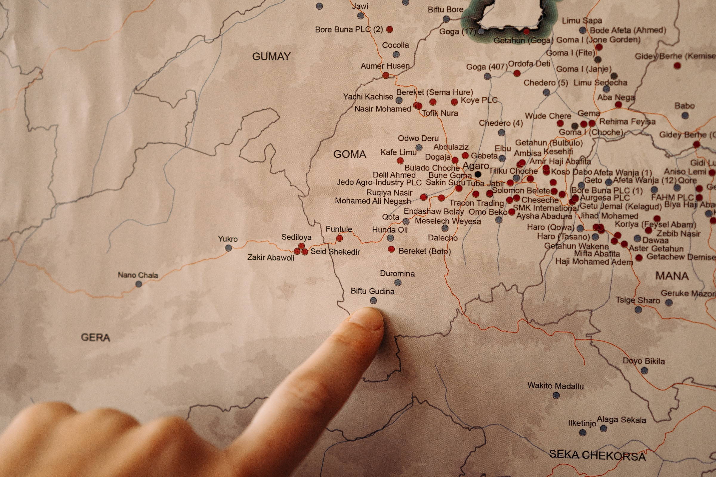 karte, äthiopien, projekte