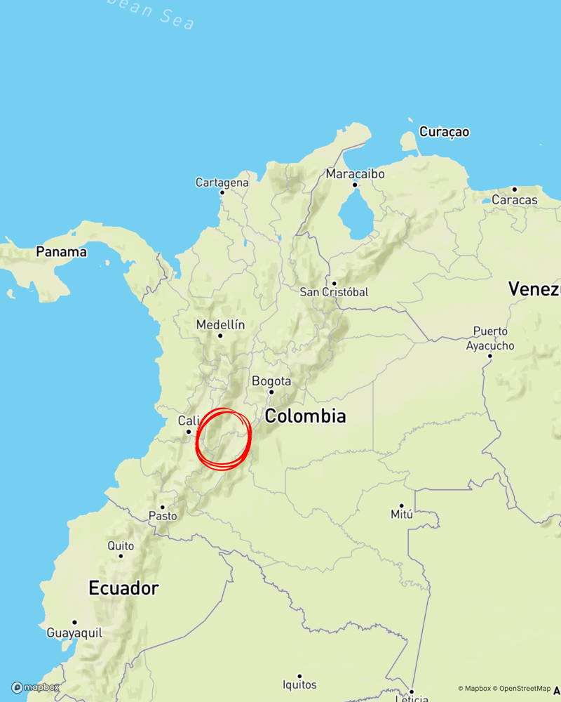 Origin Map des ASOPEP Kaffees