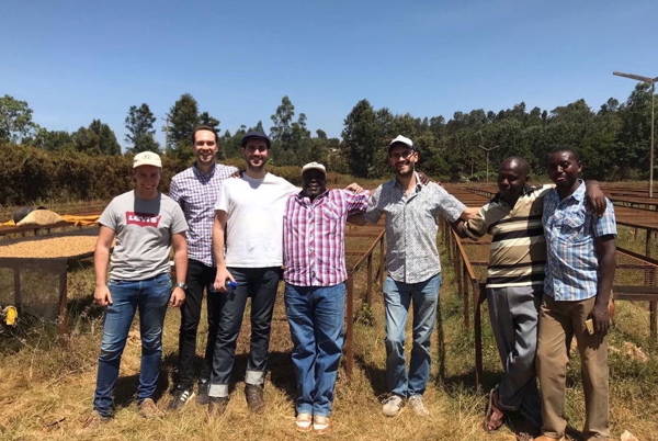 Ersin, Leo and Hannes with farmers from the Rungeto cooperative