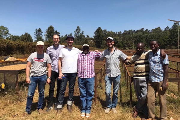 Ersin, Leo and Hannes with farmers from the Rungeto cooperative