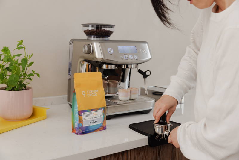 Cerrado zubereitet in einer Espressomaschine