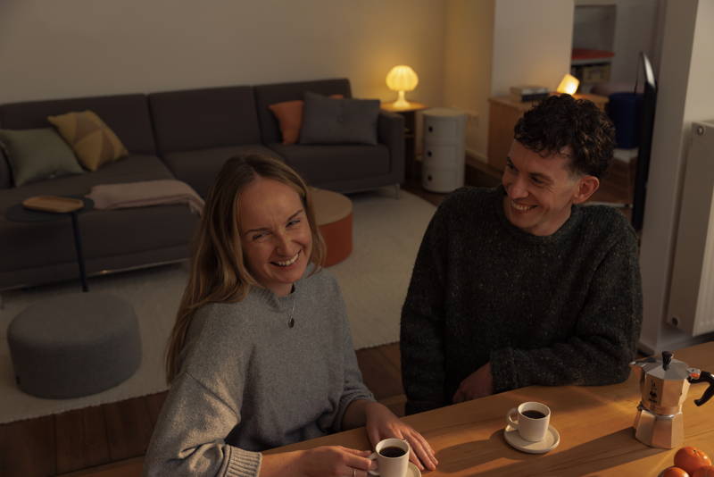 Drinking coffee together