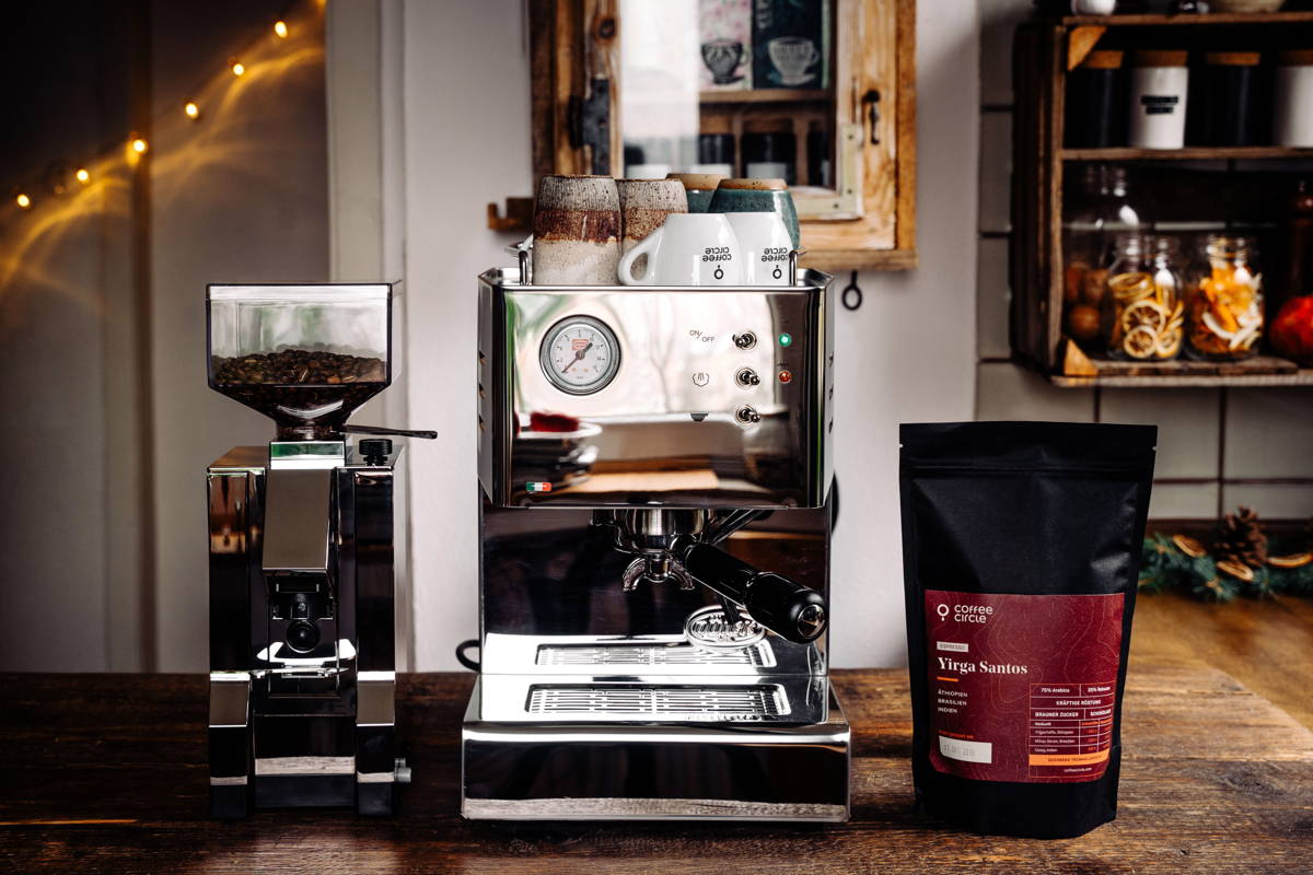 Yirga Santos Espresso und die QuickMill Orione Espressomaschine