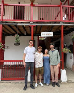 Martin and Hannes with Eduardo at his farm in Caldas
