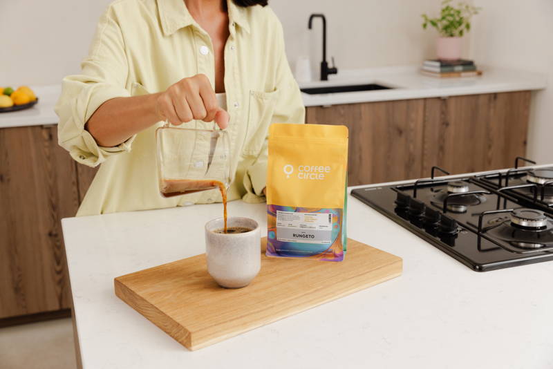 Frisch gebrühter Rungeto Kaffee