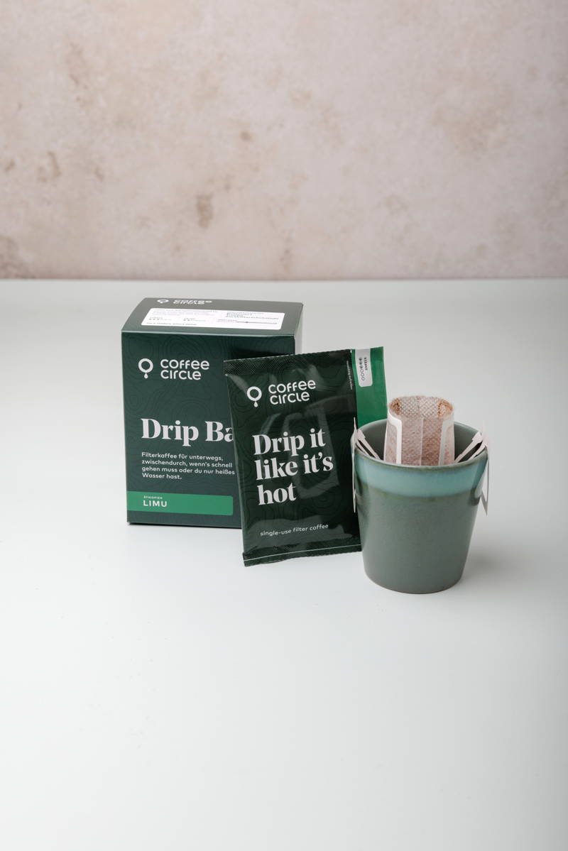 Verpackung der Drip Bags Limu und die Verwendung in der Tasse