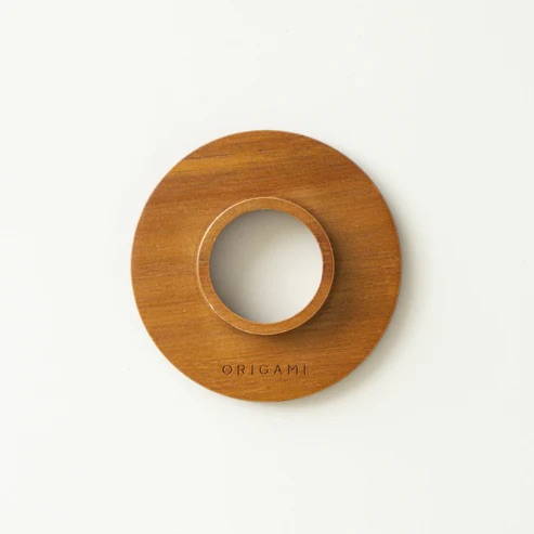 Origami Holder Acacia Wood is lying on a white background.