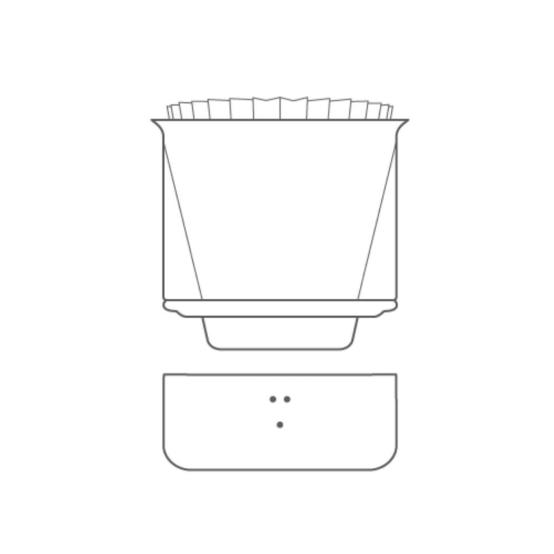 Fellow Stagg X Pour Over Dripper with narrow cone and drip cup for perfect coffee extraction.