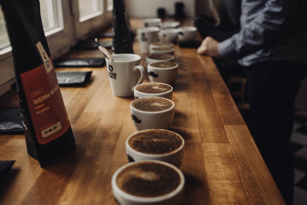 Unsere Cuppings finden regelmäßig statt Zwei Tassen pro Sorte sind wichtig