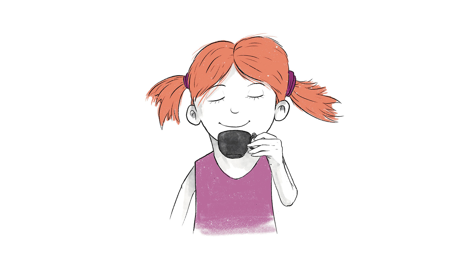 Lilly trinkt Kaffee