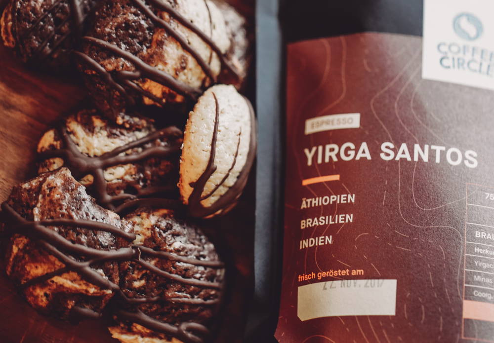 Espresso-Marmor-Plätzchen mit Yirga Santos Espresso-Marmor-Plätzchen mit Yirga Santos