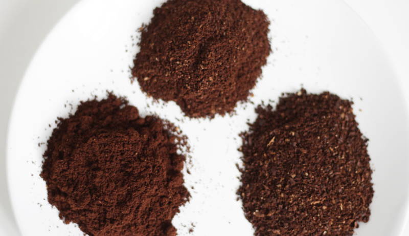 Unterschiedliche Kaffeemahlgrade für Espresso, Filterkaffee und Frech Press