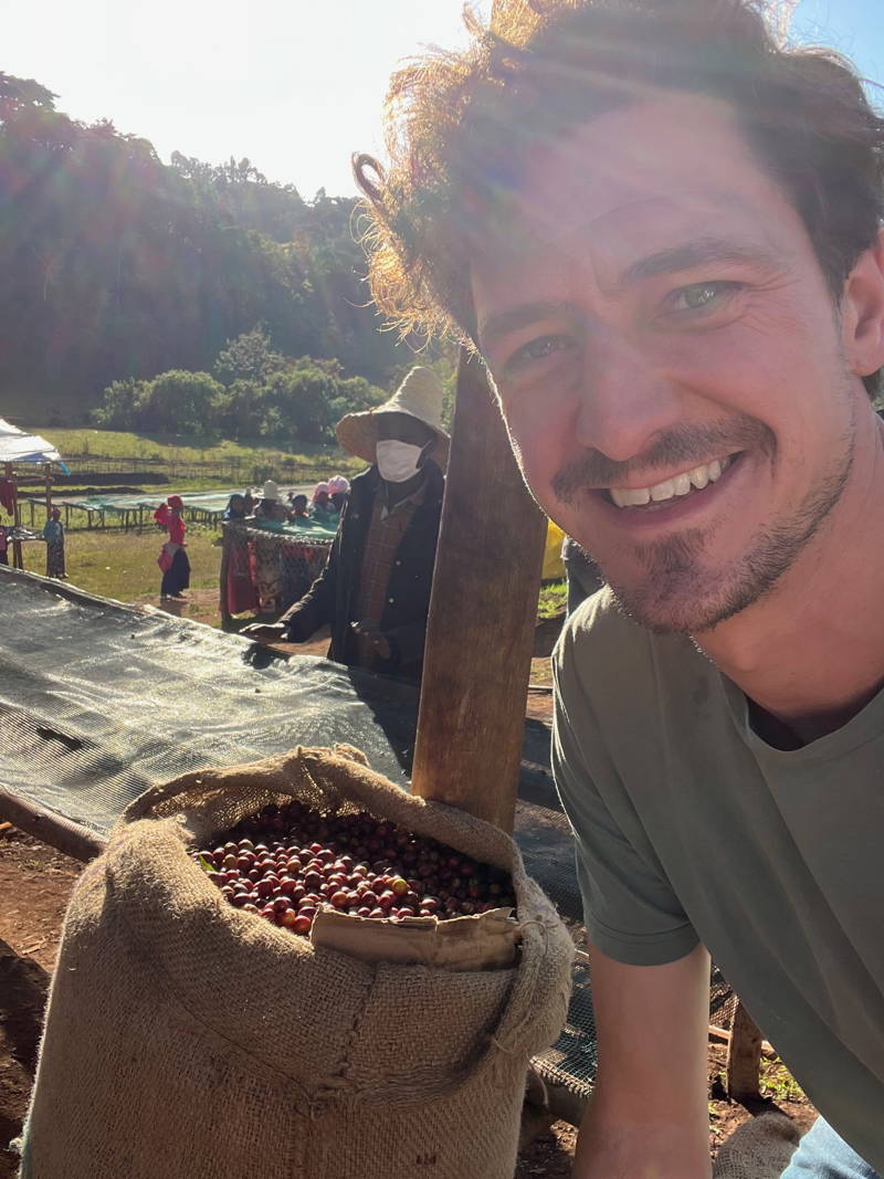 Martin auf der Kaffeefarm